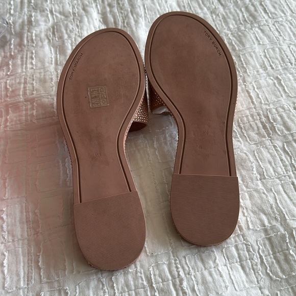 Tory Burch Everly slide Rose Gold Studded Slides sz 9.5 - Picture 6 of 10